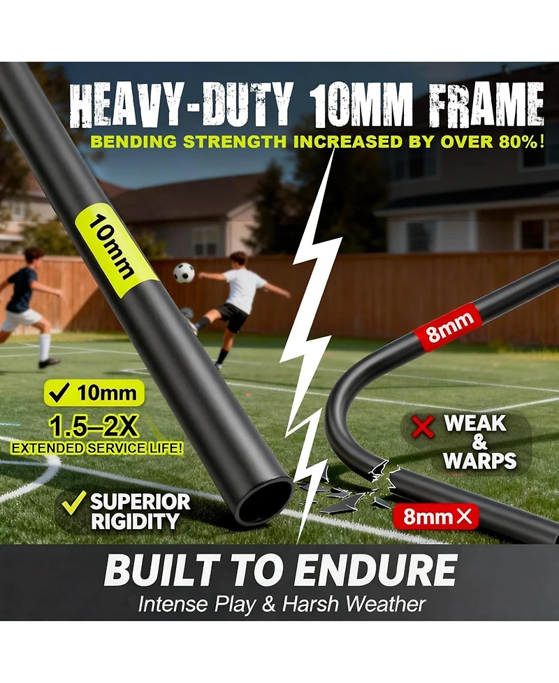 Joyaire Pro-Grade 4x3ft Pop-Up Soccer Goal for Kids – Durable 5-Layer Tear-Resistant Net & 10mm Poles, Portable Training Set with 4 Ball