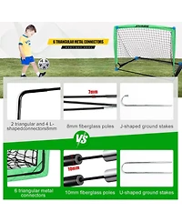 Joyaire Pro-Grade 4x3ft Pop-Up Soccer Goal for Kids – Durable 5-Layer Tear-Resistant Net & 10mm Poles, Portable Training Set with 4 Ball