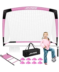 Joyaire Pro-Grade 6x4ft Kids Pop-Up Soccer Goal - 5-Layer Tear-Resistant Net & 10mm Poles, Portable Backyard Training Set with Size 4 Ball