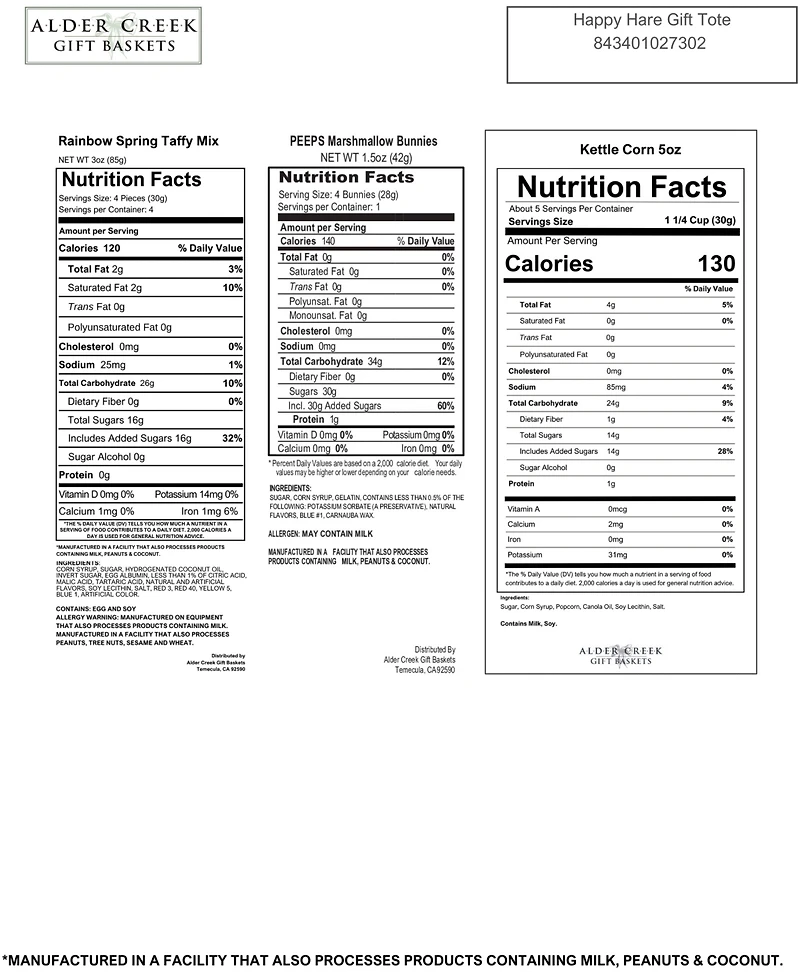 Alder Creek Gift Baskets Happy Hare Gift Tote, 5-Pc.