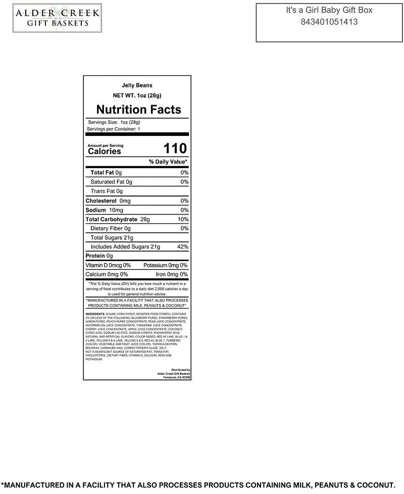 Alder Creek Gift Baskets It's a Girl Baby Gift Box, 4 Pieces