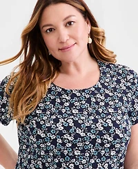 Style & Co Women's Plus Size Short-Sleeve Scoop-Neck Top, Exclusively at Macy's