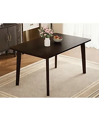 Streamdale Rustic Farmhouse Dining Table - Solid Wood, Modern Espresso