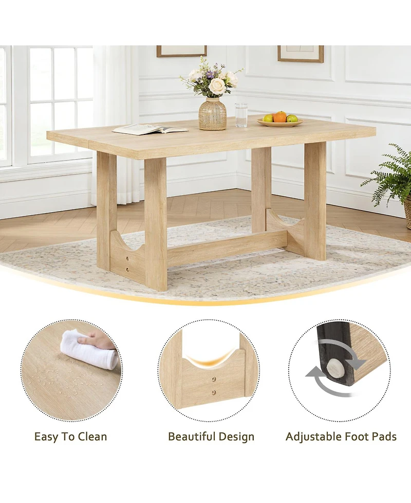 Streamdale Furniture 6-Piece Dining Table Set with Bench Upholstered Chairs