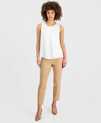 Kasper Women's Sleeveless Pleated Satin Top