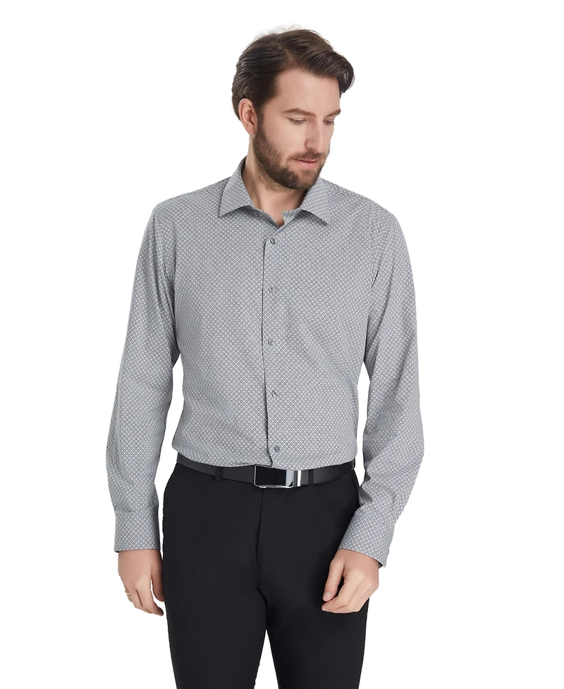 Alfani Men's Geometric Print Slim-Fit Dress Shirt, Macy's Exclusive