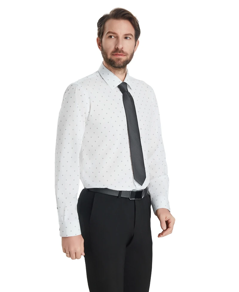 Alfani Men's Slim-Fit Geometric Pattern Dress Shirt, Macy's Exclusive