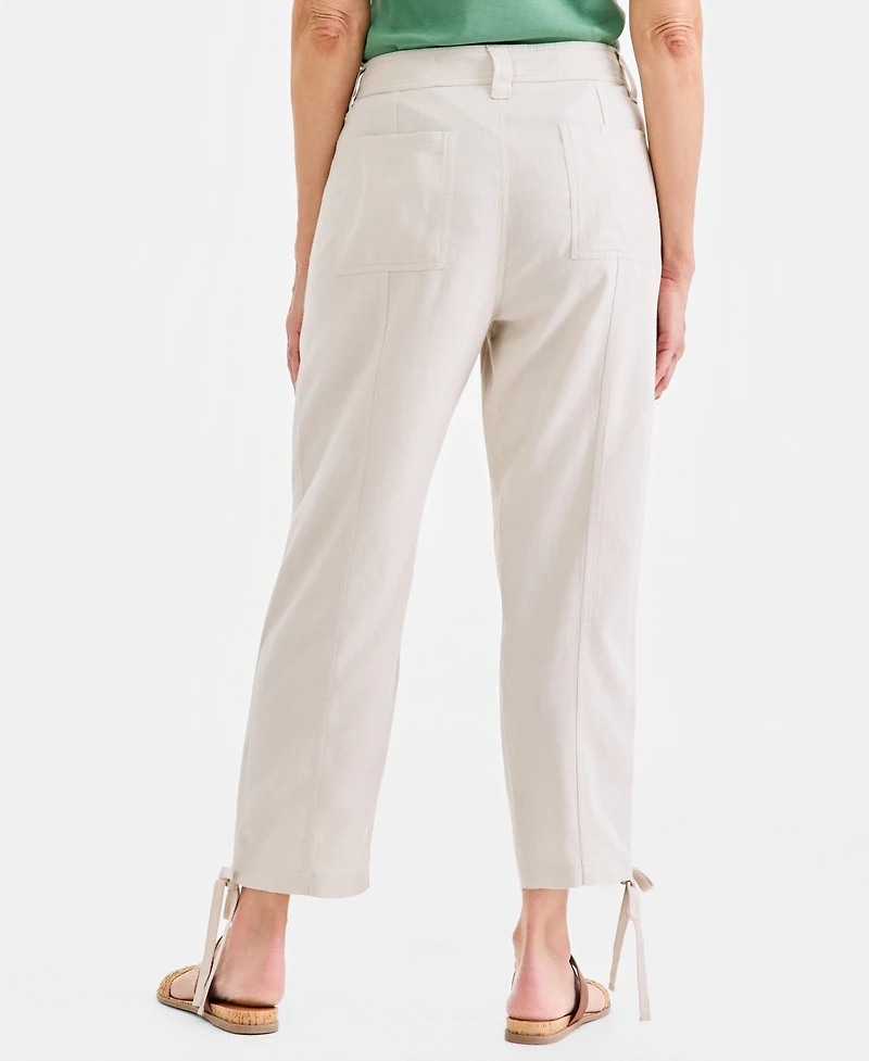 Style & Co Women's Tie-Hem Linen-Blend Pants, Macy's Exclusive