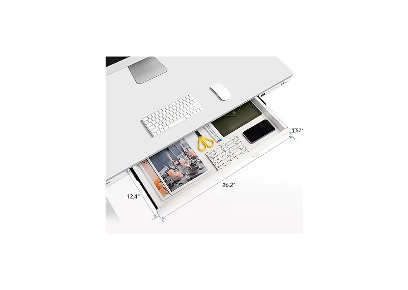 FlexiSpot EW8W Height Adjustable Standing Desk, White