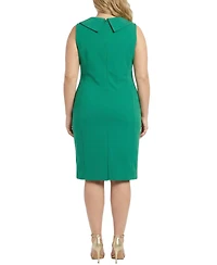 Ny Collection Plus Sleeveless Shawl Collar Dress