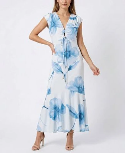 Taylor Womens V Neck Fit Flare Dress