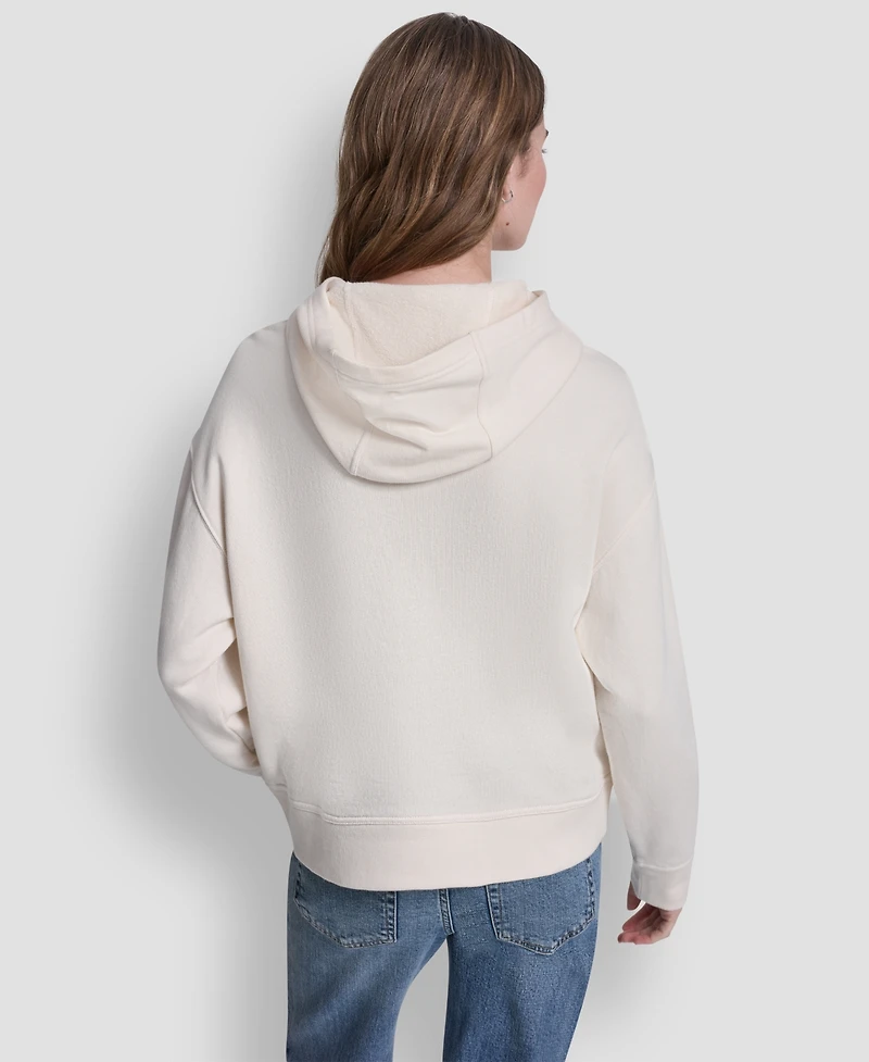 Dkny Jeans Women's Stacked Rhinestone Foil Logo Hoodie