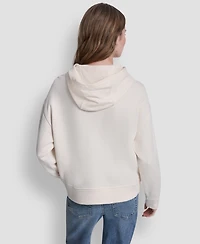 Dkny Jeans Women's Stacked Rhinestone Foil Logo Hoodie