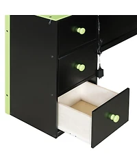 Streamdale Furniture Full Size Wood Loft Bed with Desk