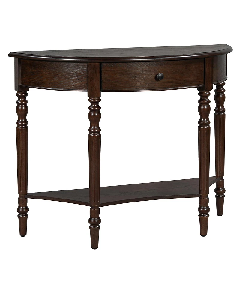 Streamdale Furniture Farmhouse Half Moon Console Table with Drawer & Shelf