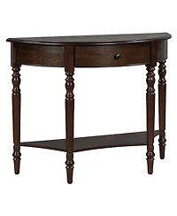 Streamdale Furniture Farmhouse Half Moon Console Table with Drawer & Shelf