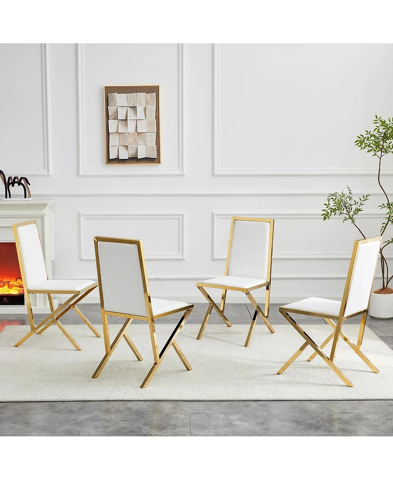 Streamdale Furniture 4-pack metal dining chairs: ergonomic, simple, luxurious