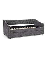 Streamdale Furniture Twin Daybed with Usb & Pull-out Bed (81"x42"x30.75")