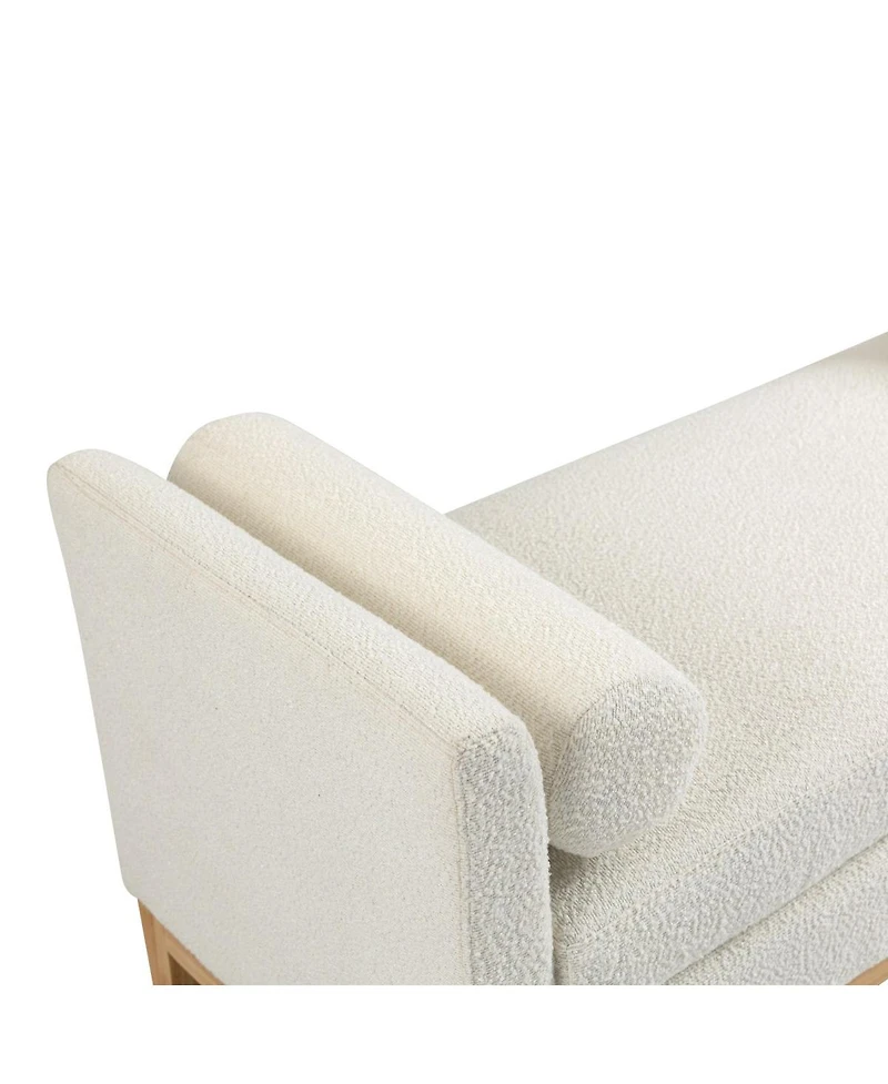 Streamdale Furniture Elegant Upholstered Bench with Wood Legs & 2 Bolster Pillows