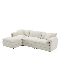 Streamdale Furniture Chenille Modular Sectional Sofa with Deep Wide Seat & Double Cushions