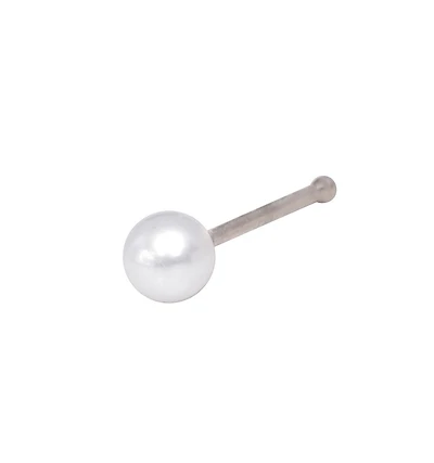 Curata Jewelry Solid 14K 3mm 20 Gauge Freshwater Cultured Pearl Nose Stud