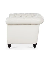 Streamdale Furniture Pu Leather Sofa with Wood Legs, Easy Assembly