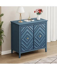 Streamdale Furniture Durable Mdf Cabinet with Diamond-Embossed Doors