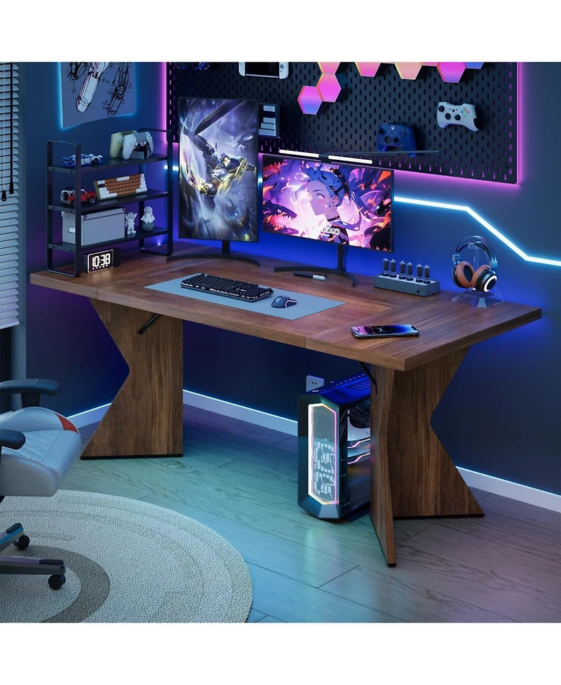 gaomon Dining Room Table 6 71 Inch Rectangular Kitchen Table Dining Room Furniture with Sturdy Frame Thickened Long Tabledesk and Dinner Desk