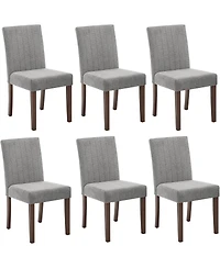 gaomon Parsons Button Tufted Dining Chairs, Set of 6 – Upholstered Fabric with Wood Legs