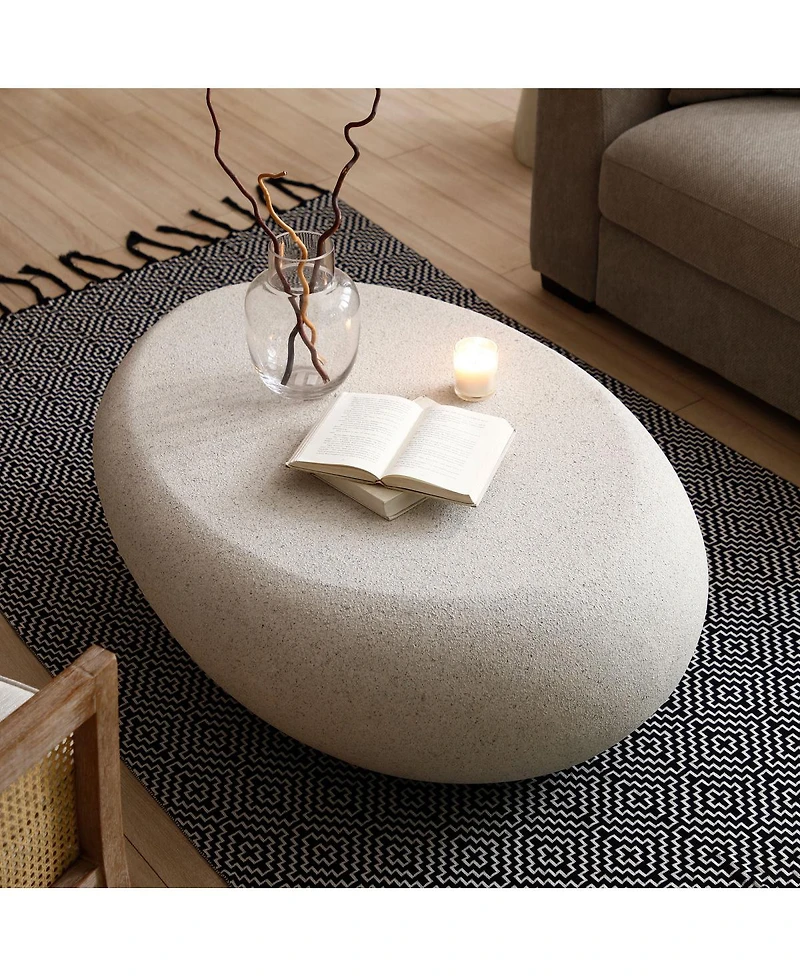 Streamdale Furniture Fiberglass Rocks Coffee Table - No Assembly Required