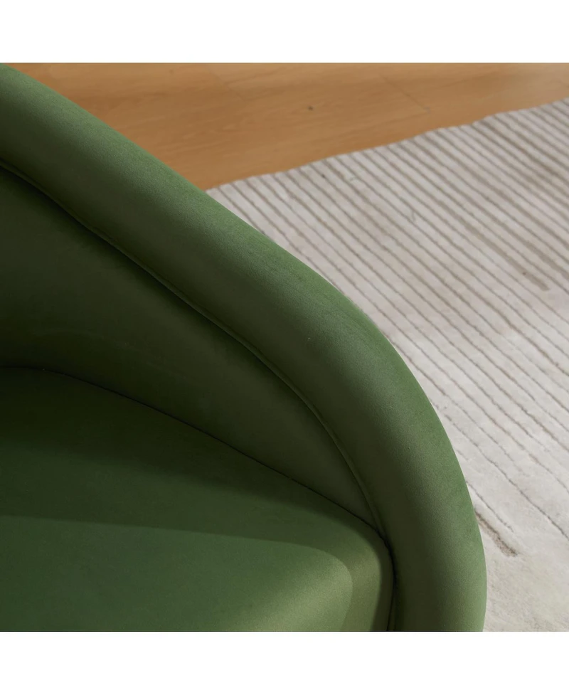 Streamdale Furniture Velvet Swivel Accent Chair, 360-Degree Comfy Pumpkin-Shaped Chair