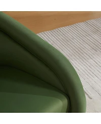 Streamdale Furniture Velvet Swivel Accent Chair, 360-Degree Comfy Pumpkin-Shaped Chair