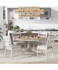 Streamdale Furniture Retro Dining Set with Pedestal Table Base