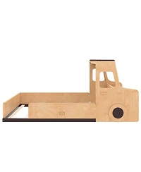 Streamdale Furniture Full Size Car-Shape Floor Bed with Storage, Window, and Desk