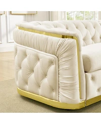 Streamdale Furniture 84.6" 3 Seater Mid Century Modern Chesterfield Sofa