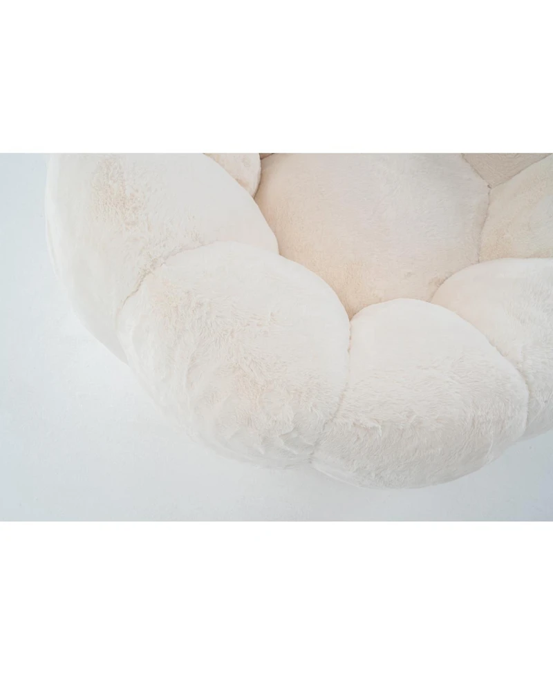 Streamdale Furniture Adult Floral Bean Bag Chair, Ultra-Soft Faux Fur, Large Single-Seater.