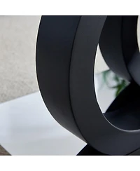 Streamdale Furniture Modern Glass Top Coffee Table with Black Base - 47.2" L