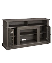 Streamdale Furniture Classic Tv Media Stand, Dark Walnut/Black, 58.25"W