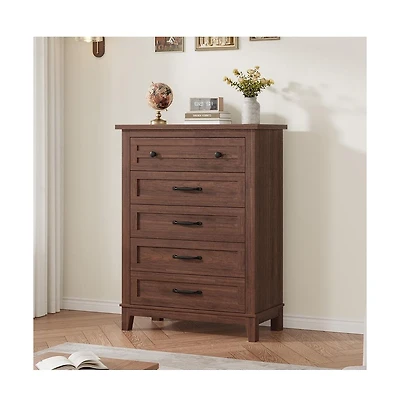 Gaomon 5 Dresser for Bedroom, 41.3 in Tall Vertical Drawer Dresser with Large