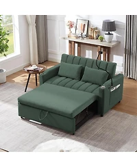 Streamdale Furniture 55.9" Convertible Sofa Bed Loveseat with 3 Usb Ports & Side Pockets