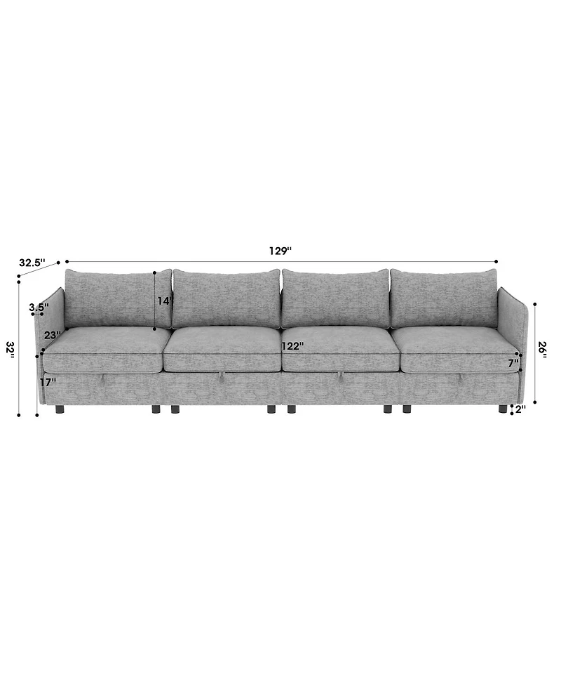 Streamdale Furniture Modular Sectional Sofa with Storage and Sleeper Function