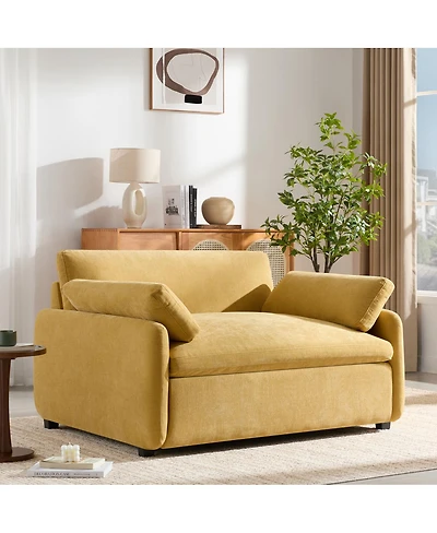Streamdale Furniture Oversized Chenille Sofa Chair, Wide Seat Accent Chair, Modern Upholstered Armchair