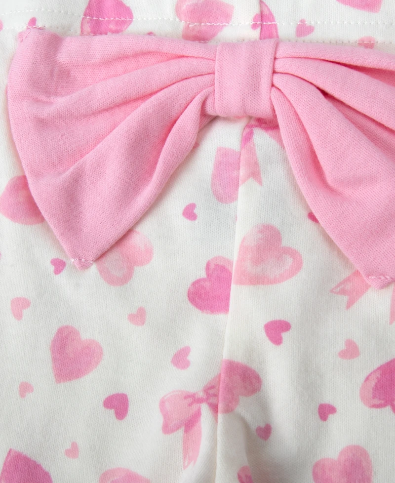 Baby Essentials Girls' I Stole Daddys Heart Lettering Bodysuit, Leggings, Socks and Headband, 4-Piece Set