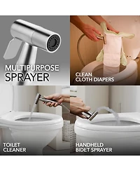 Rainsken Handheld Bidet Sprayer, Stainless Steel Toilet Bidet Sprayer with 360° Rotating Handle and Leak Proof Sealing Ring