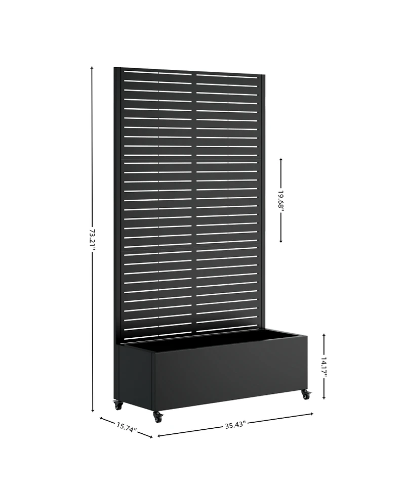 Streamdale Furniture Metal Planter Box with Trellis