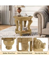 Streamdale Furniture 22" Two Tone Round End Table with Shelf