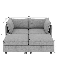 Streamdale Furniture Love Seat Couch with Storage for Small Spaces