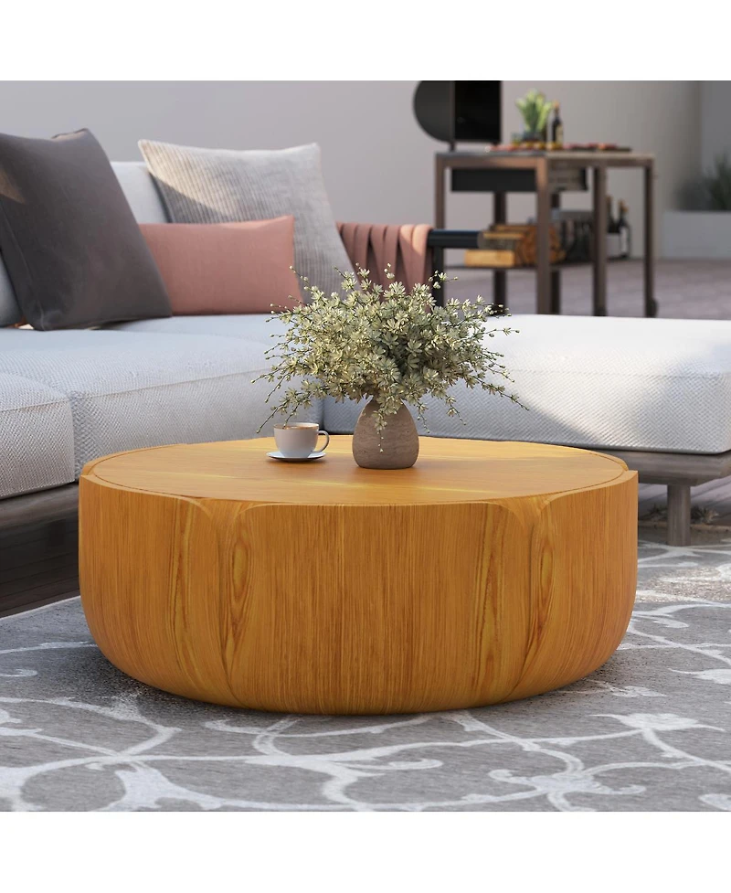 Streamdale Furniture 35.63" Round Wood Grain Outdoor/Indoor Coffee Table