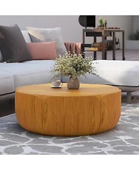 Streamdale Furniture 35.63" Round Wood Grain Outdoor/Indoor Coffee Table