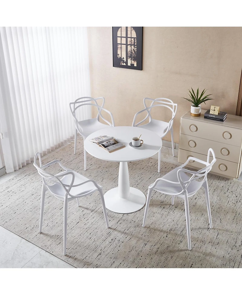 Streamdale Furniture 5pcs Dining Set, Metal Leg Table, Mid-century Style